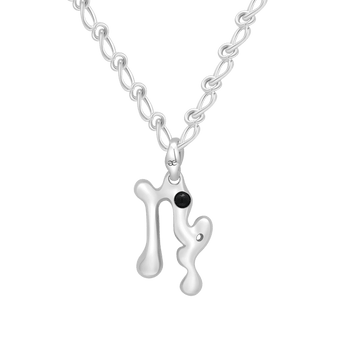 Capricorn Gemstone Pendant on Eclipse Necklace