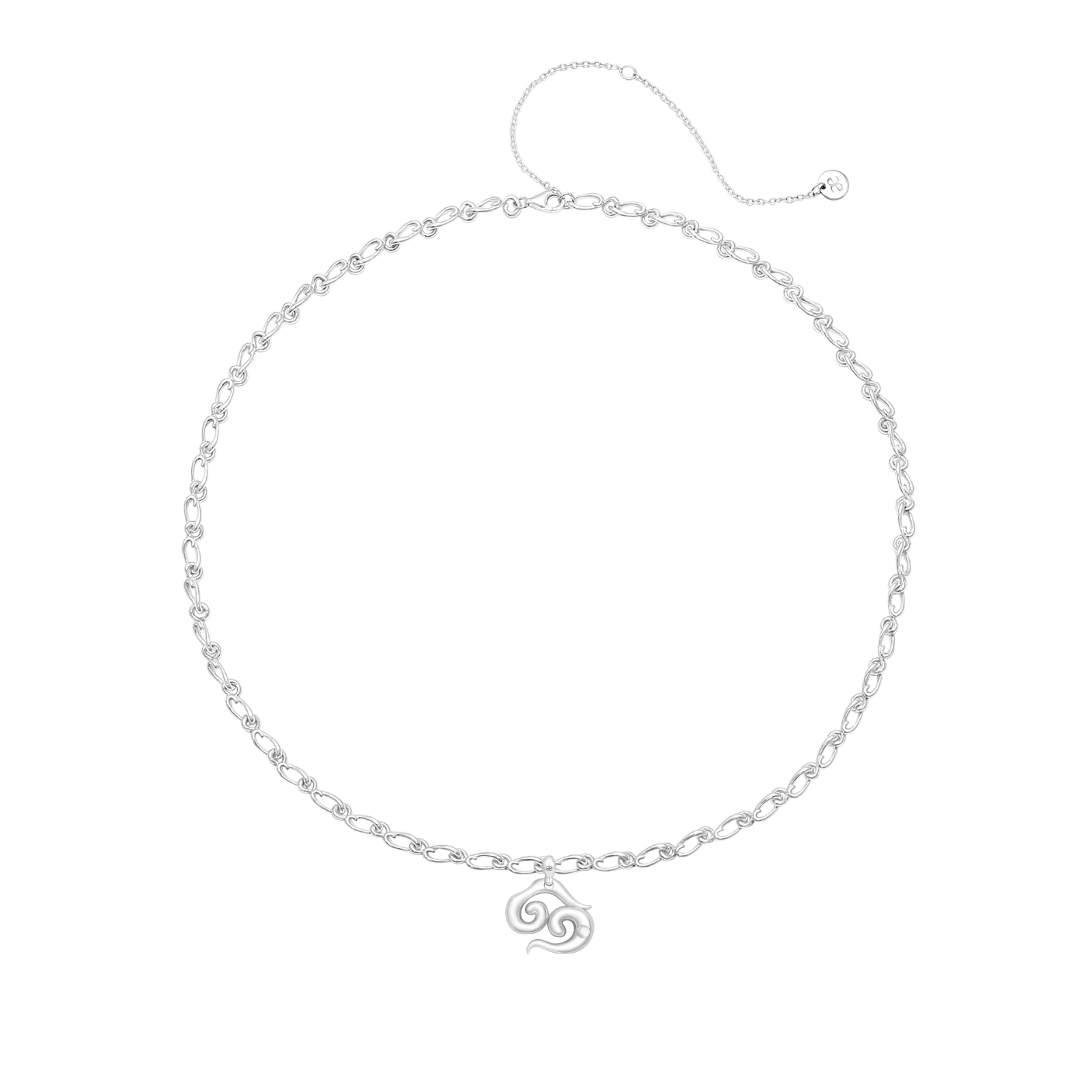 Cancer Moonstone Pendant on Eclipse Necklace - Graedance - Neck