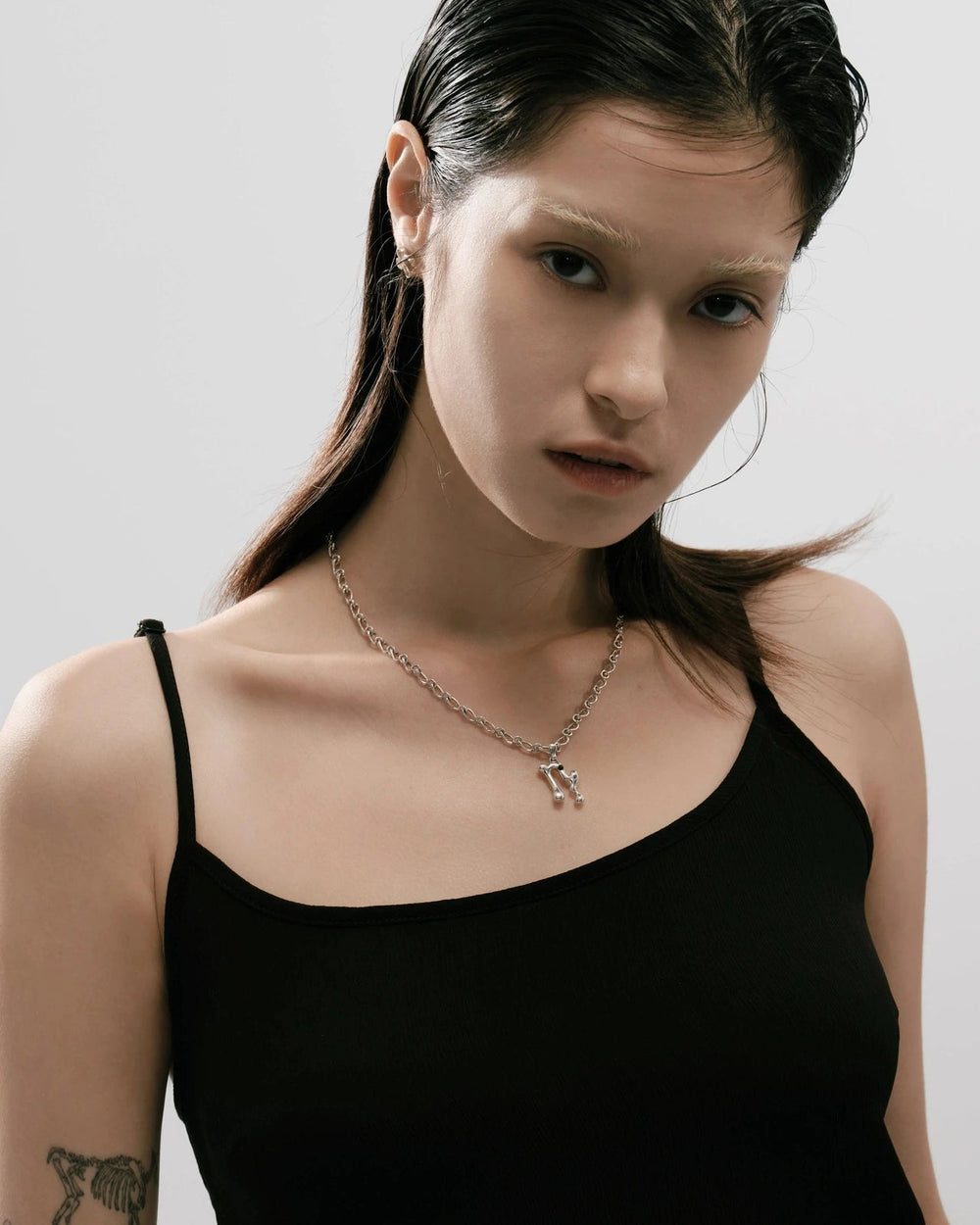 Capricorn Black Onyx Pendant on Eclipse Necklace