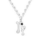 Capricorn Black Onyx Pendant on Eclipse Necklace