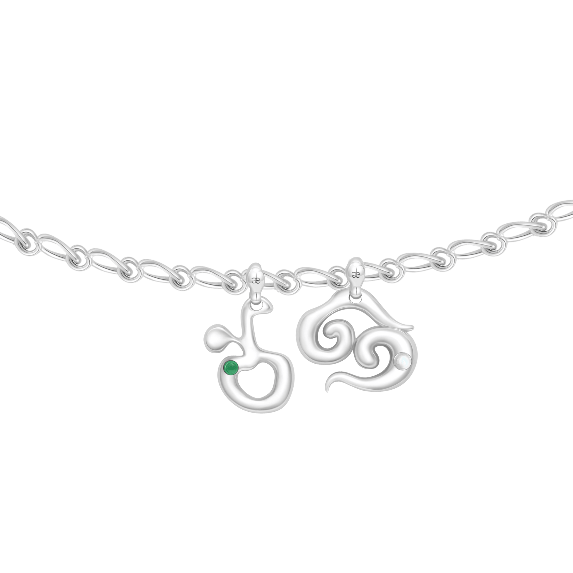 Eclipse Custom Double Pendant Zodiac Necklace - Graedance - Neck