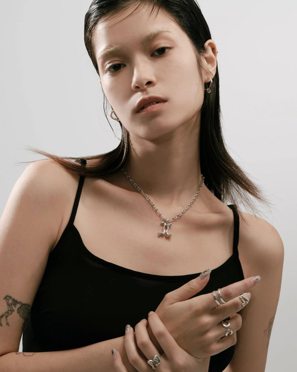Gemini Citrine Pendant on Eclipse Necklace