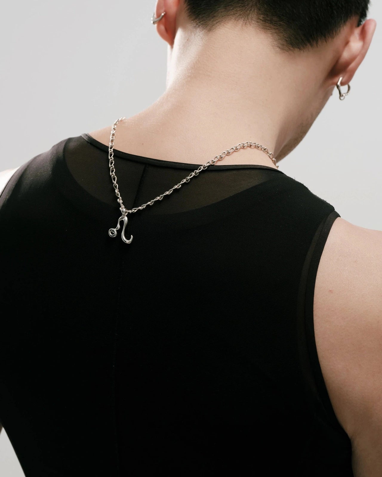 Leo Pearl Pendant on Eclipse Necklace - Graedance - Neck