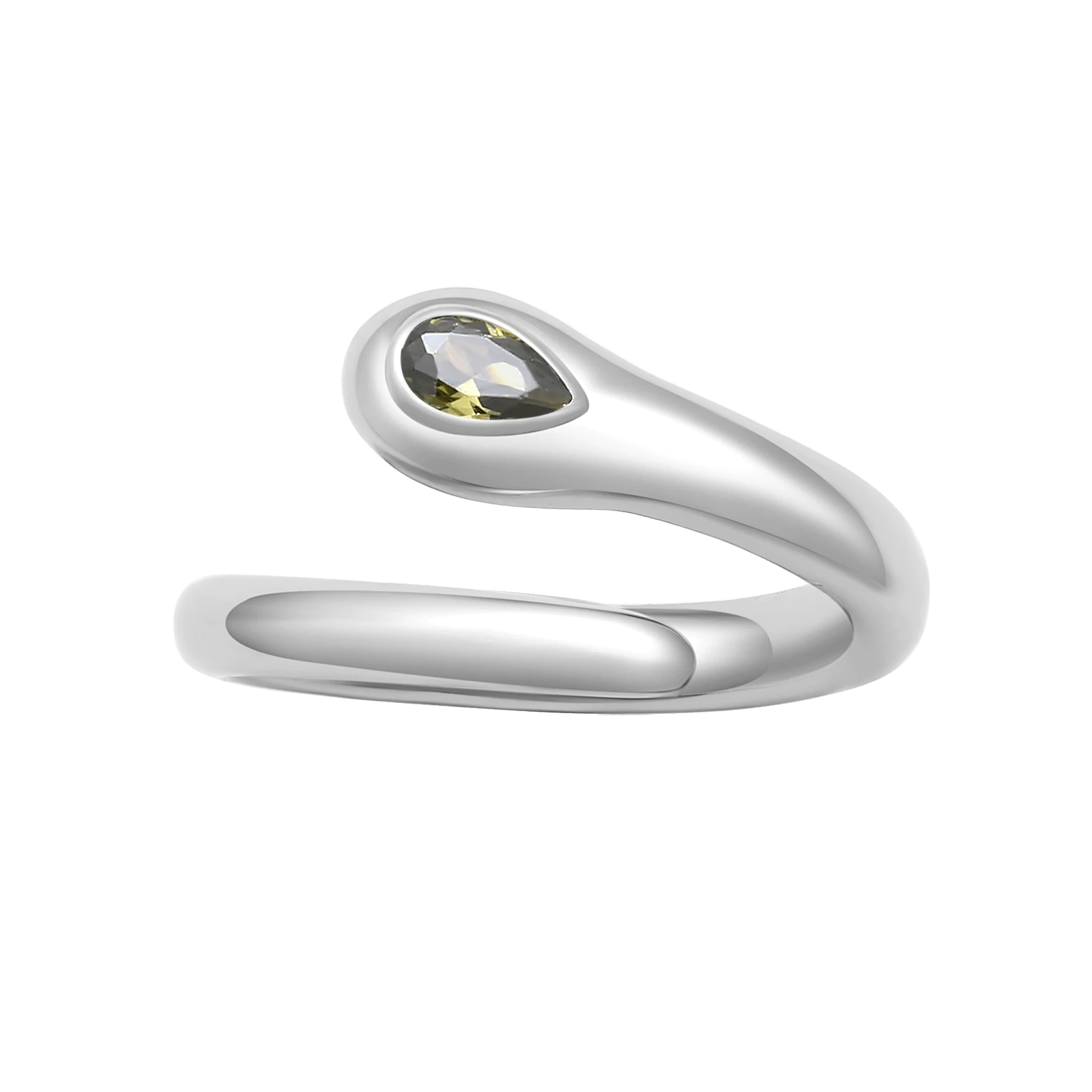 Serocul Cross Peridot Ring in Silver - Graedance - Finger