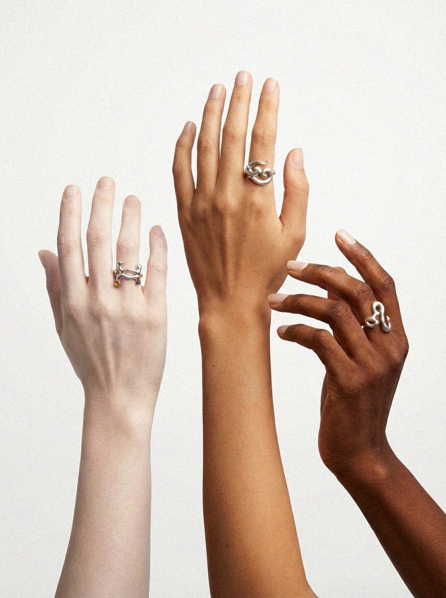 Sun, Moon, Rising Zodiac Trio Rings (Set of Three)