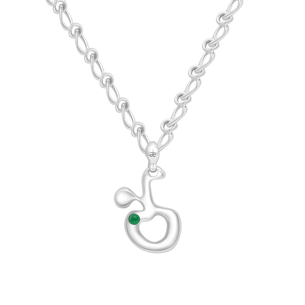 Taurus Chrysoprase Pendant on Eclipse Necklace