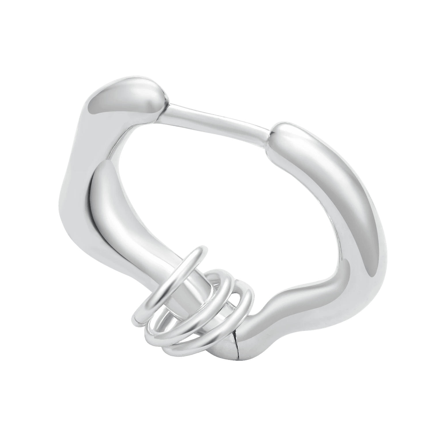Midnight Earring with Detatchable Rings (Single) - GraedanceGRE01SLV