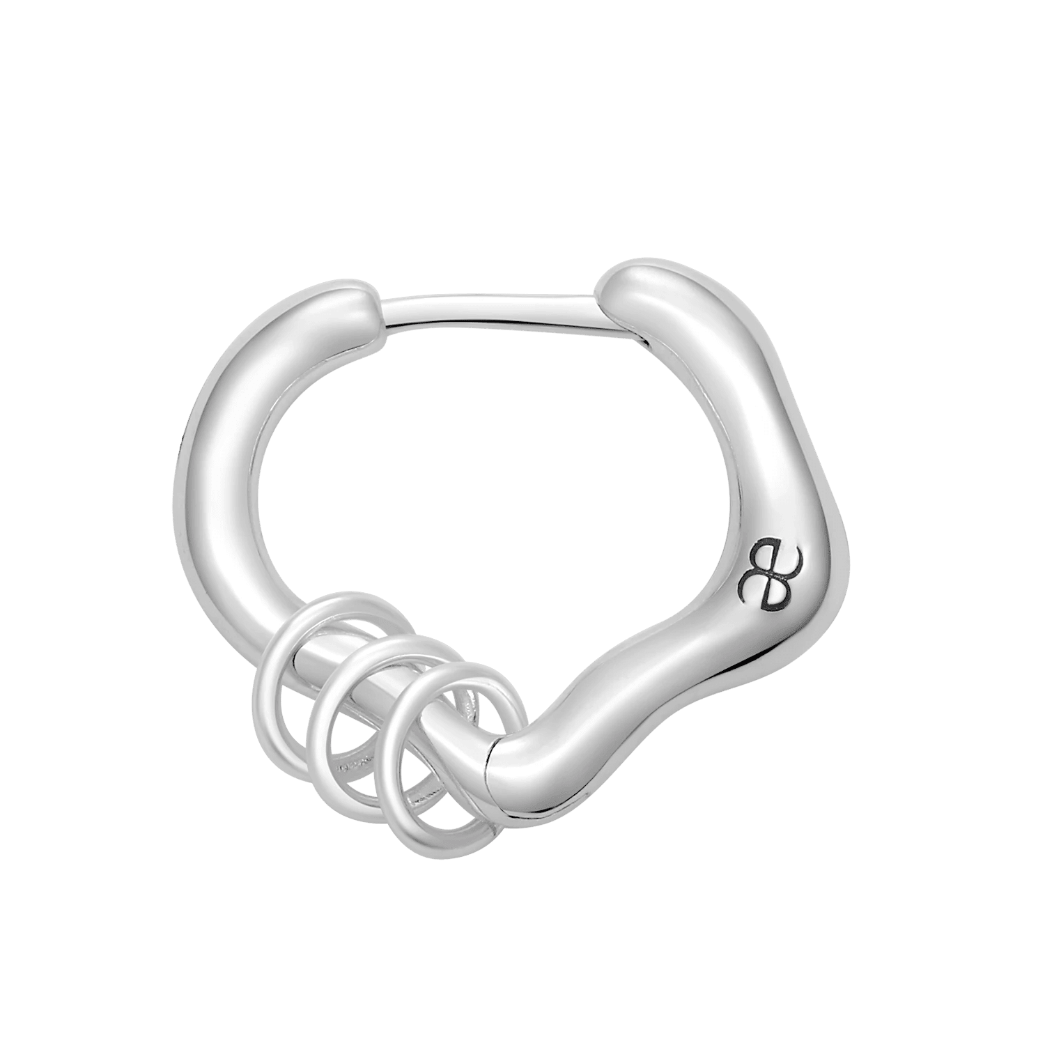 Midnight Earring with Detatchable Rings (Single) - GraedanceGRE01SLV