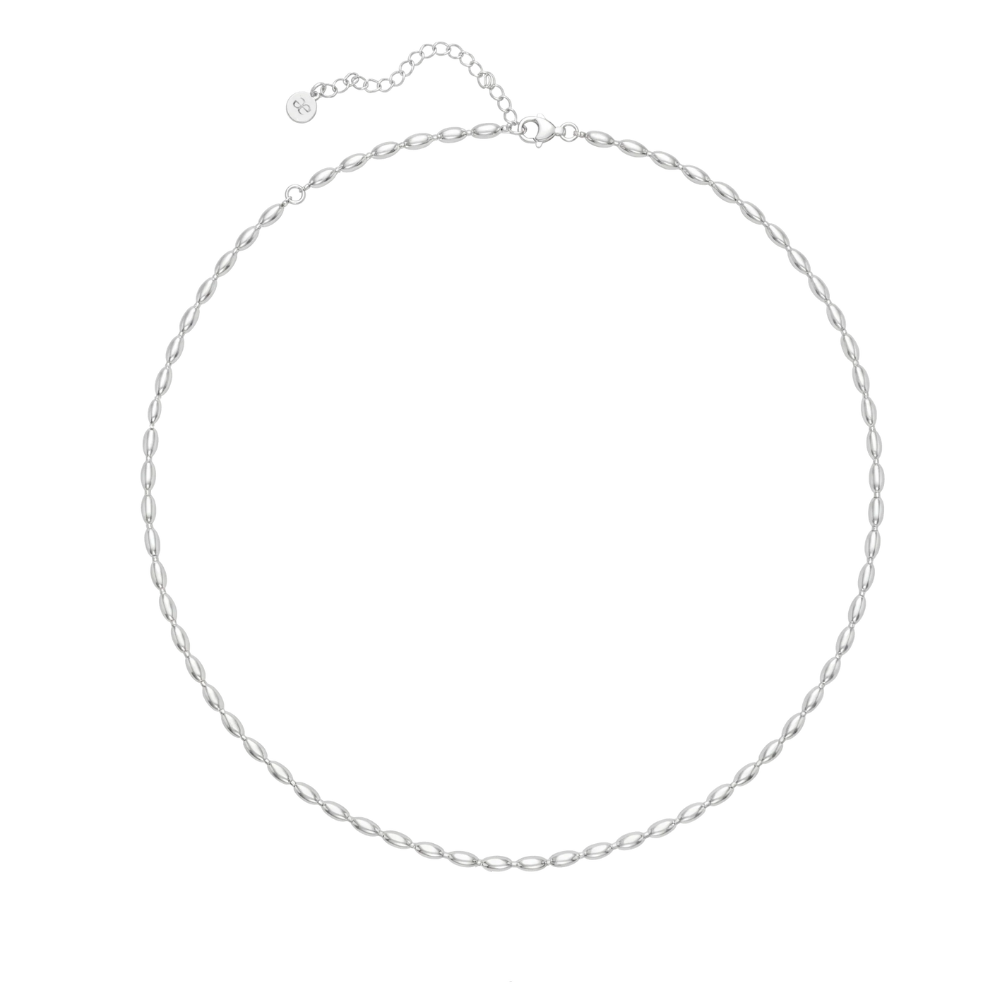 Rice Chain Necklace in Sterling Silver