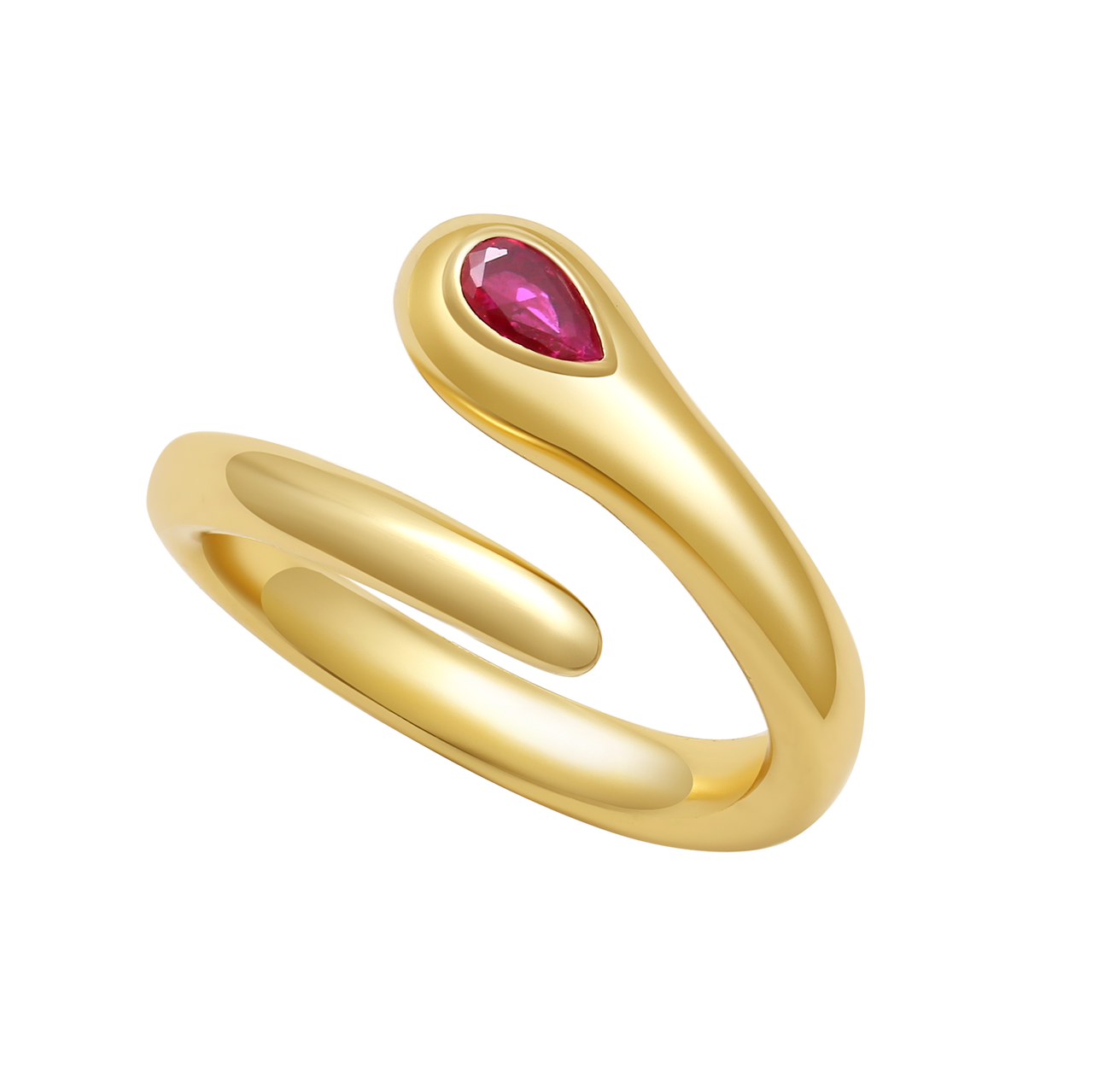 Serocul Cross Ruby Ring in 18K Gold