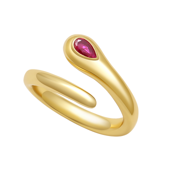 Serocul Cross Ruby Ring in 18K Gold