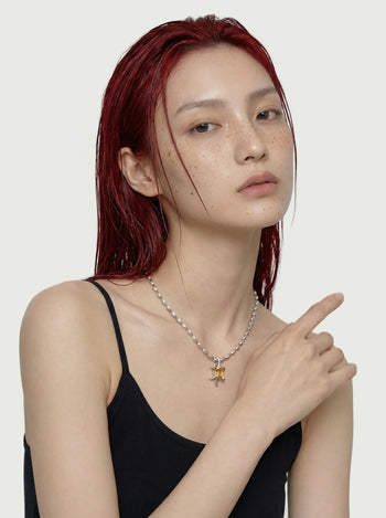 Astra Dawn Necklace on Rice Chain - Graedance - Necklaces