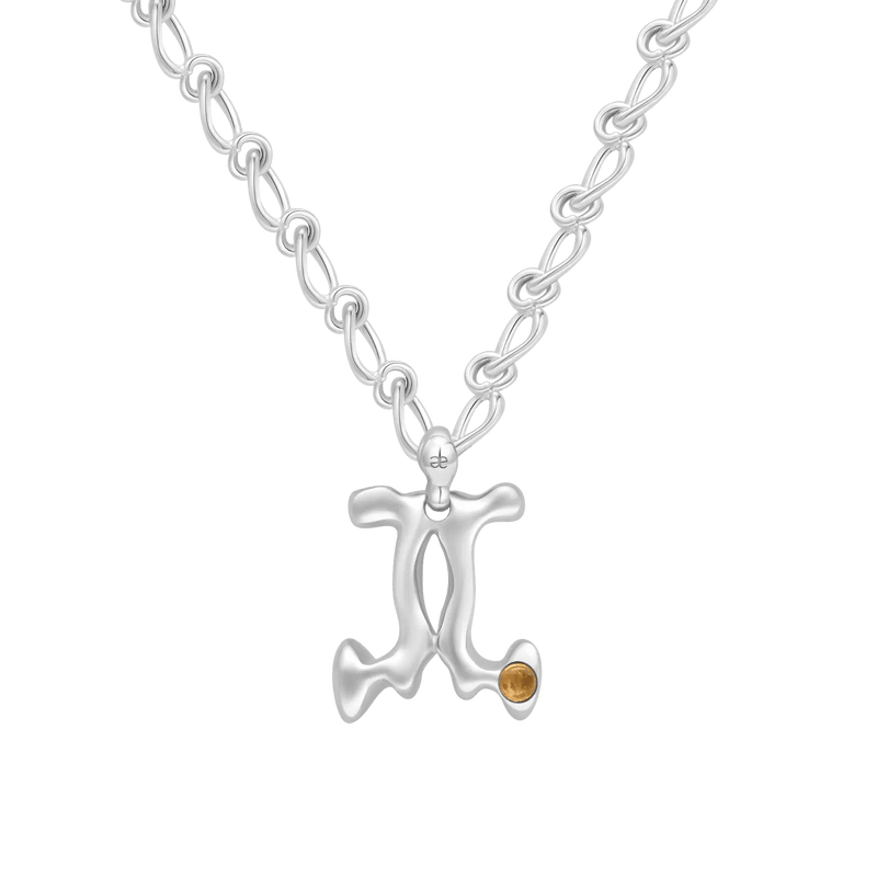 Gemini Citrine Pendant on Eclipse Necklace — Graedance
