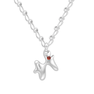 Pisces Garnet Pendant on Eclipse Necklace
