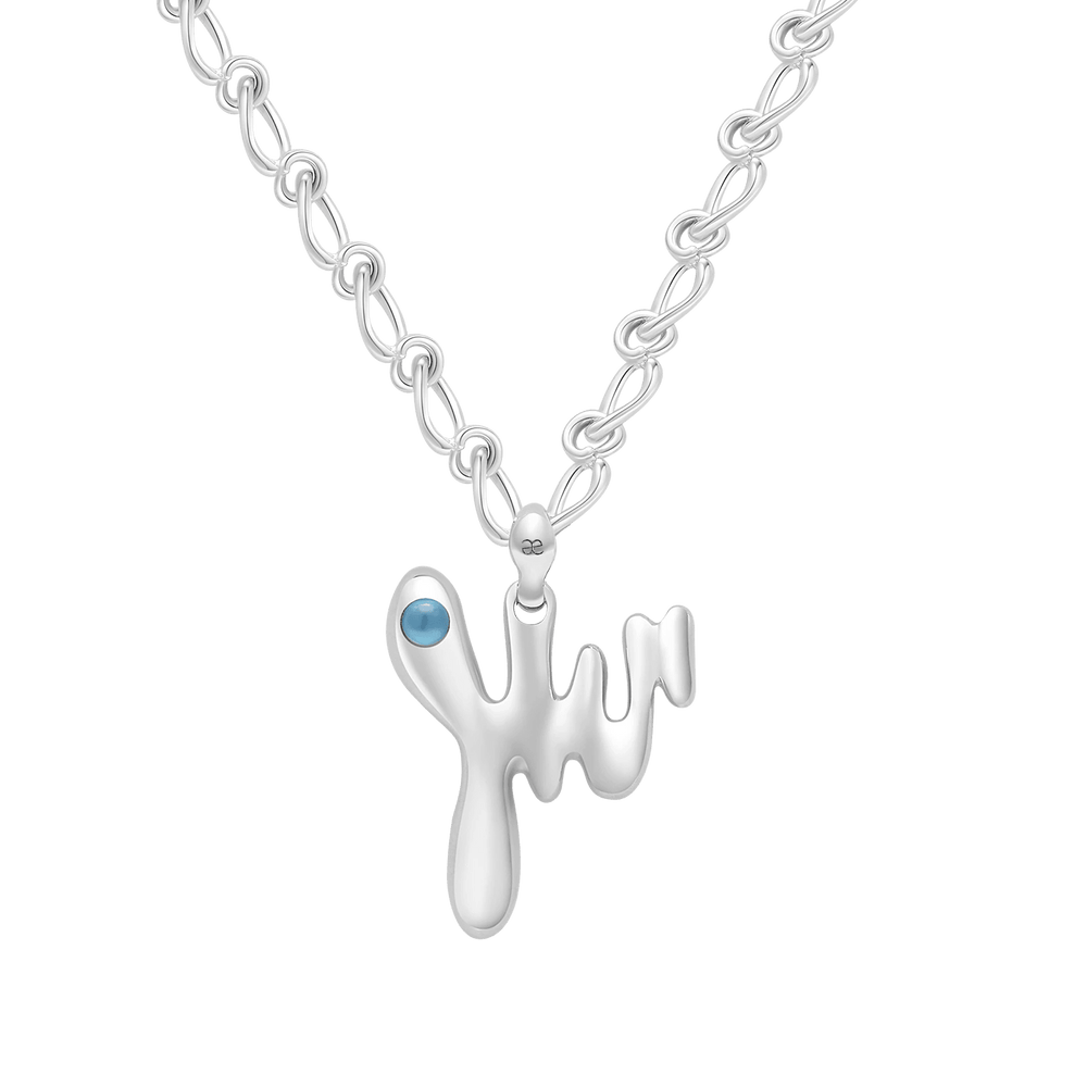Scorpio Aquamarine Pendant on Eclipse Necklace