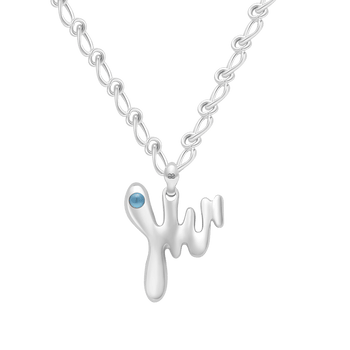 Scorpio Aquamarine Pendant on Eclipse Necklace - Graedance - Neck