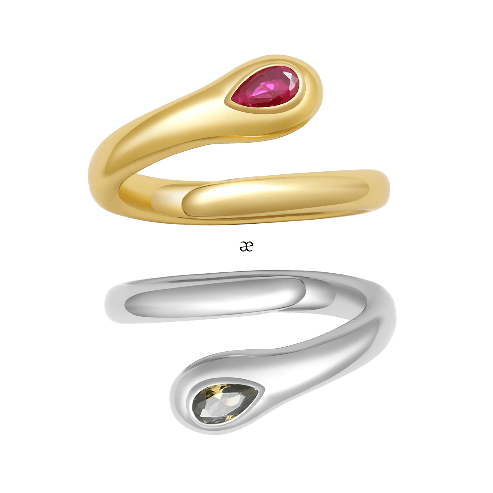 Serocol Cross Gold & Silver Ring Duet - Graedance - Set