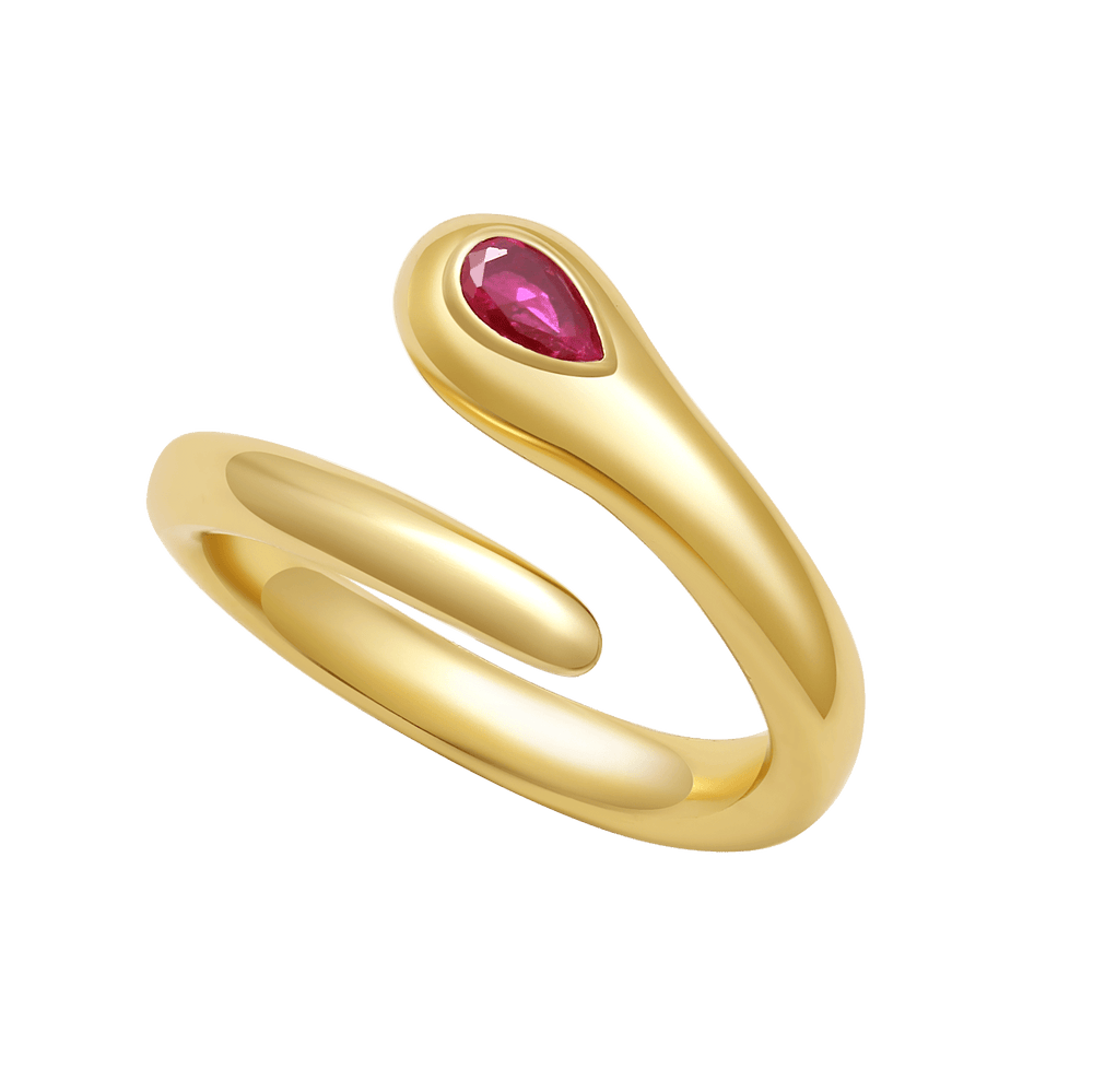 Serocul Cross Ruby Ring in 18K Gold