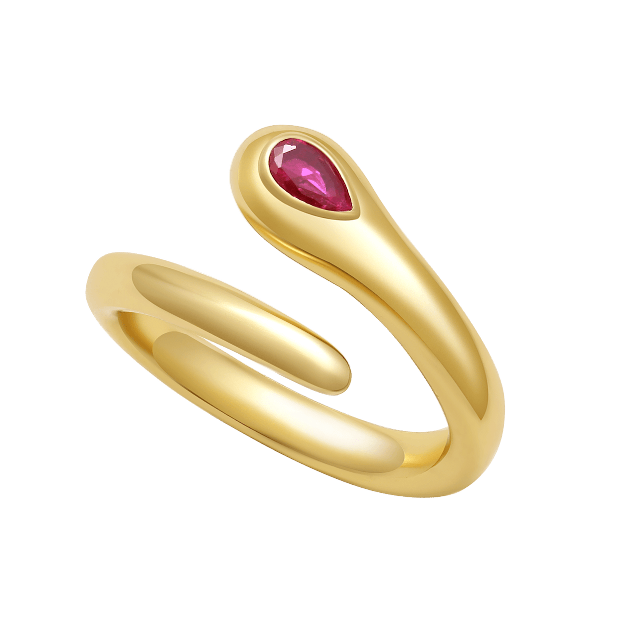 Serocul Cross Ruby Ring in 18K Gold - Graedance - Finger