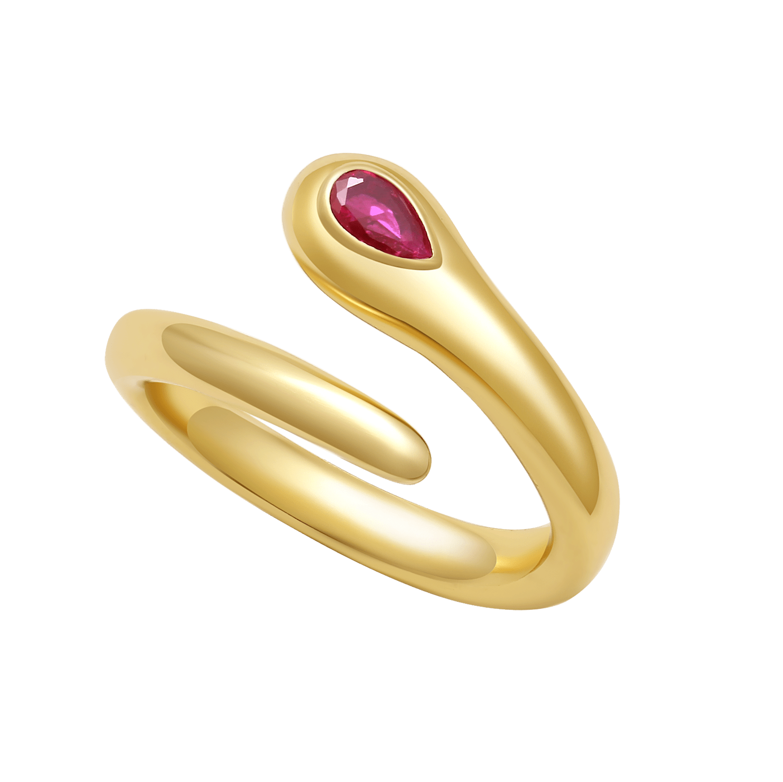 Serocul Cross Ruby Ring in 18K Gold - Graedance - Finger