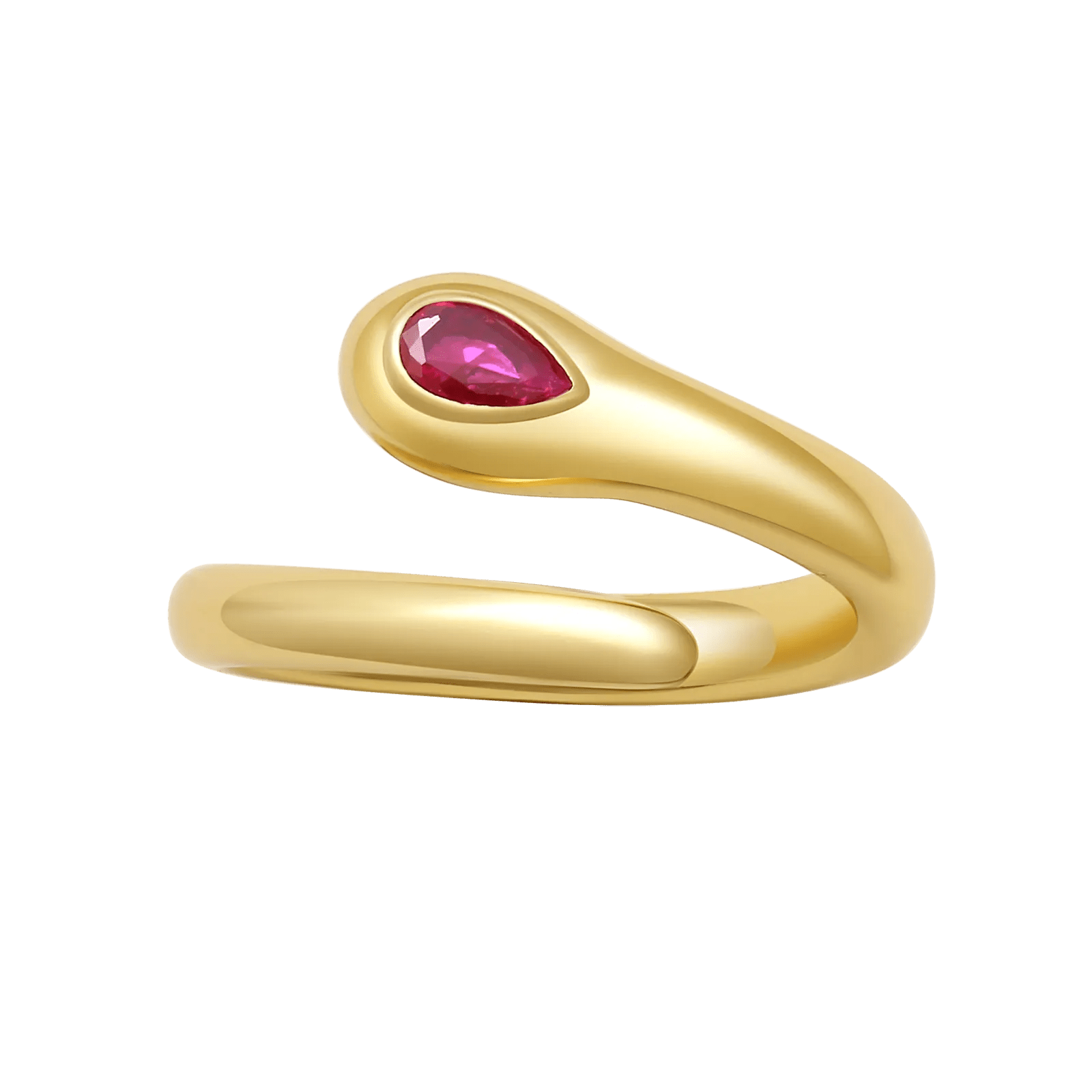 Serocul Cross Ruby Ring in 18K Gold - Graedance - Finger