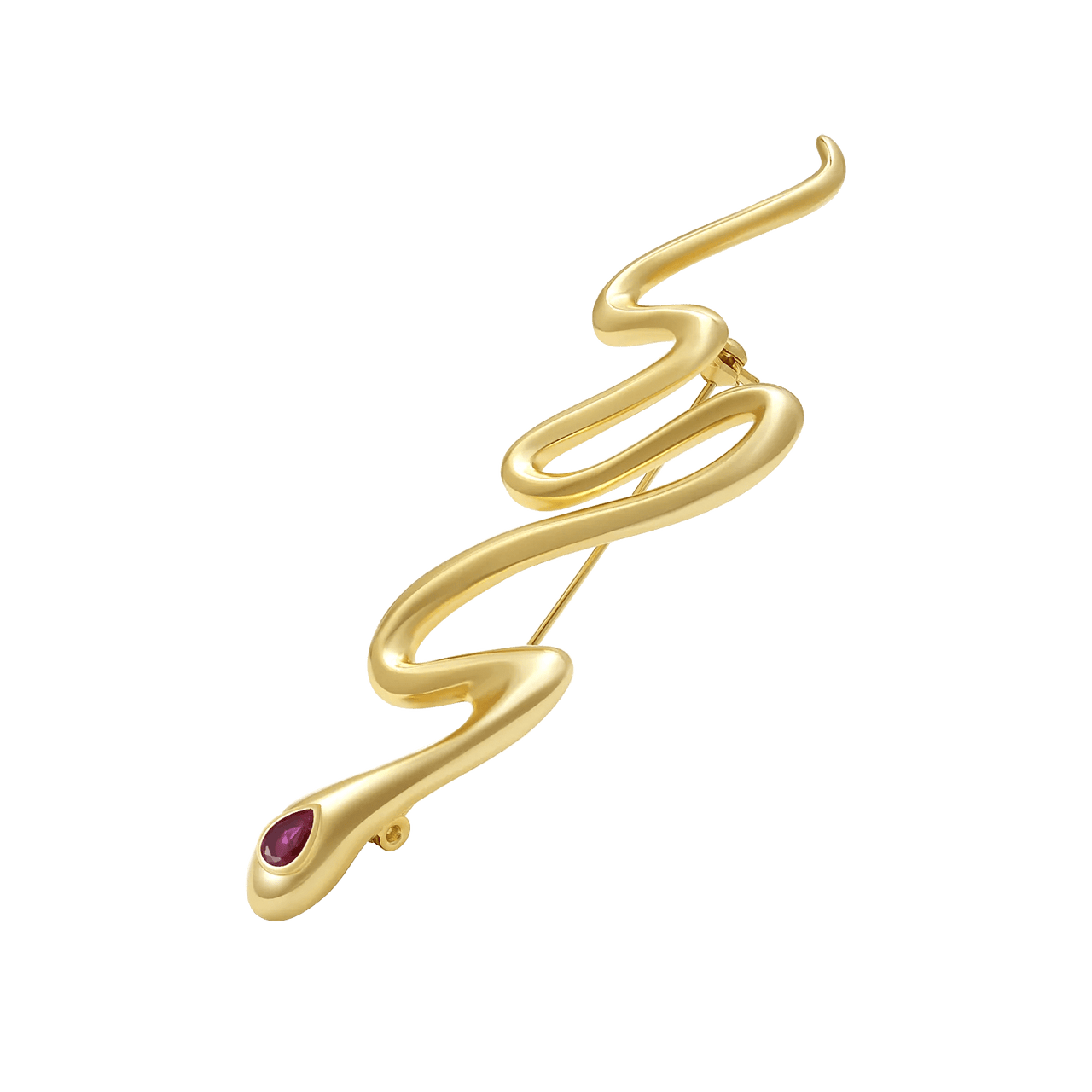 Slither Ruby Brooch in Gold - Graedance - Other