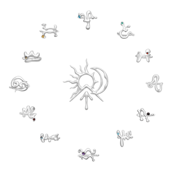 Sun, Moon, Rising Zodiac Trio Rings - Graedance - 