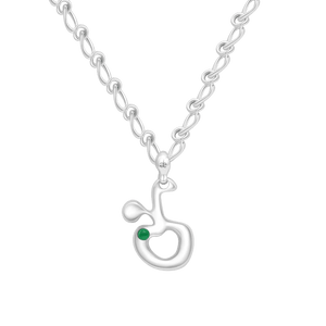 Taurus Chrysoprase Pendant on Eclipse Necklace